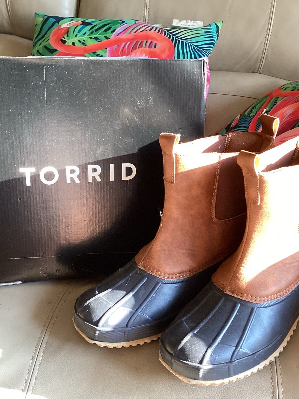 torrid Brown and Black Waterproof Duck Boots